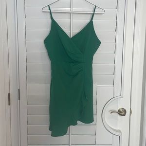 do + be green ruffle mini dress